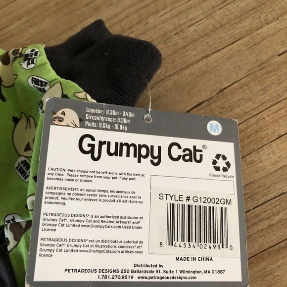Grumpy Cat “Meh” Pet Dog PJs Pajamas M - Picture 6 of 7